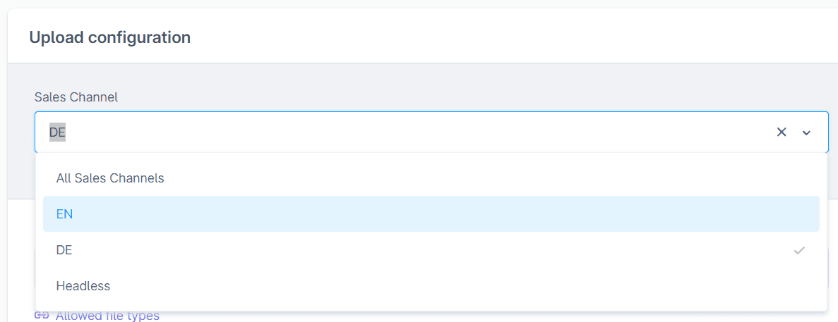 Select sales channel